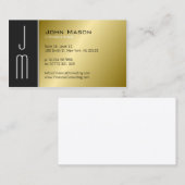 白黒金ゴールドモノグラムプロフェッショナル名刺 名刺 (正面/裏面)