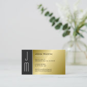 白黒金ゴールドモノグラムプロフェッショナル名刺 名刺 (スタンド正面)