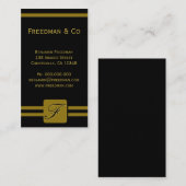 白黒金ゴールドモノグラムプロフェッショナル 名刺 (正面/裏面)