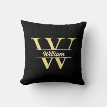 白黒金ゴールドモノグラム | エレガントイニシャルスクリプト