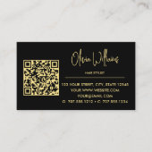 白黒金ゴールドモノグラム | エレガントイニシャル名 名刺 (正面)