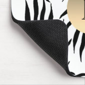 白黒金ゴールドモノグラム、トロピカルパーム マウスパッド (コーナー)