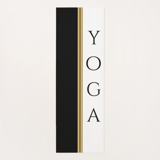 白黒金ゴールドヨガストライプマストライプット ヨガマット (裏面)