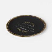 白黒金ゴールドリース結婚フローラズVip ペーパープレート (アングル)