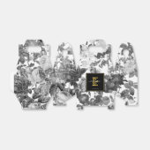 白黒金ゴールドヴィンテージフローラモノグラム結婚ズ フェイバーボックス (折り畳みなし)