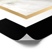 白黒金ゴールド写真結婚のウェルカムサイン ポスター (角)