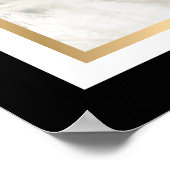 白黒金ゴールド写真結婚のウェルカムサイン ポスター (角)