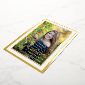 白黒金ゴールド卒業お祝いパーティー 箔招待状 (回転した状態)