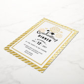 白黒金ゴールド卒業お祝いパーティー 箔招待状 (回転した状態)
