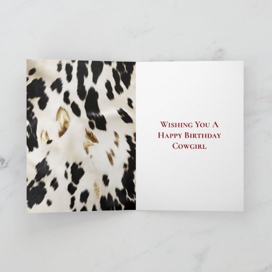 白黒金ゴールド南西コウィド誕生日 カード (内部)