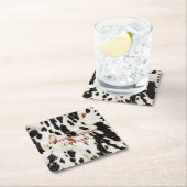 白黒金ゴールド南西コウィド誕生日 スクエアペーパーコースター (インサイチュ)