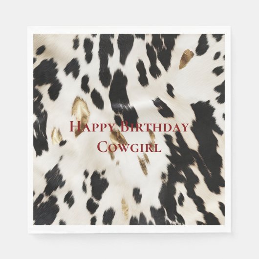 白黒金ゴールド南西コウィド誕生日 スタンダードランチョンナプキン (正面)