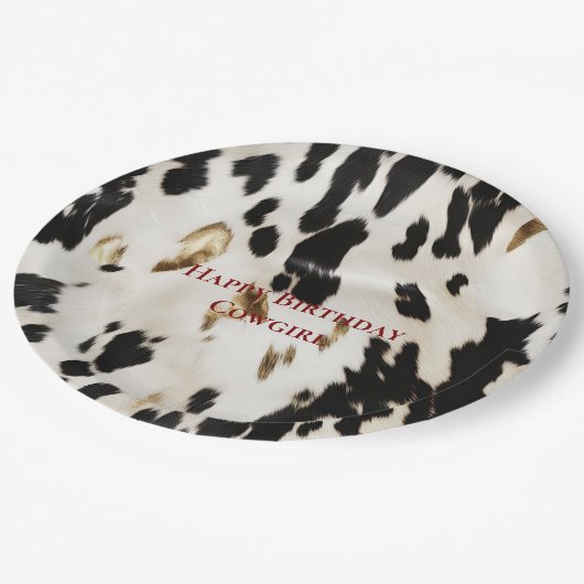 白黒金ゴールド南西コウィド誕生日 ペーパープレート (アングル)