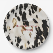 白黒金ゴールド南西コウィド誕生日 ペーパープレート (正面)