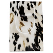 白黒金ゴールド南西コウィド誕生日 ミディアムペーパーバッグ (正面)