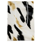 白黒金ゴールド南西コウィド誕生日 ミディアムペーパーバッグ (裏面)