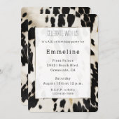 白黒金ゴールド南西コウィド誕生日 招待状 (正面/裏面)