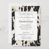 白黒金ゴールド南西コウィド誕生日 招待状 (正面)