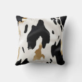 白黒金ゴールド南西女性のカーボーイ牛駆体 クッション (裏面)