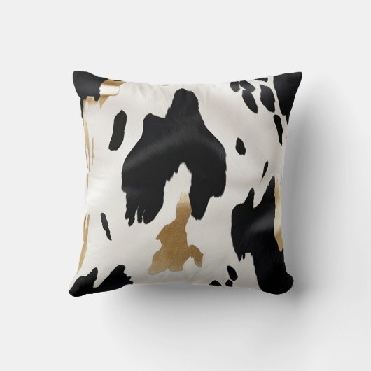 白黒金ゴールド南西女性のカーボーイ牛駆体 クッション (裏面)