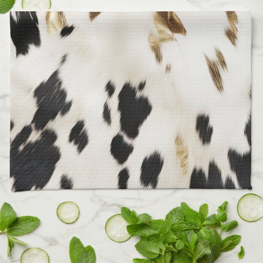 白黒金ゴールド南西部コウィド キッチンタオル (折り畳み)