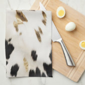 白黒金ゴールド南西部コウィド キッチンタオル (四つ折り)