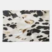 白黒金ゴールド南西部コウィド キッチンタオル (横)