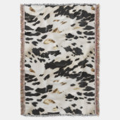 白黒金ゴールド南西部コウィド スローブランケット (正面縦)