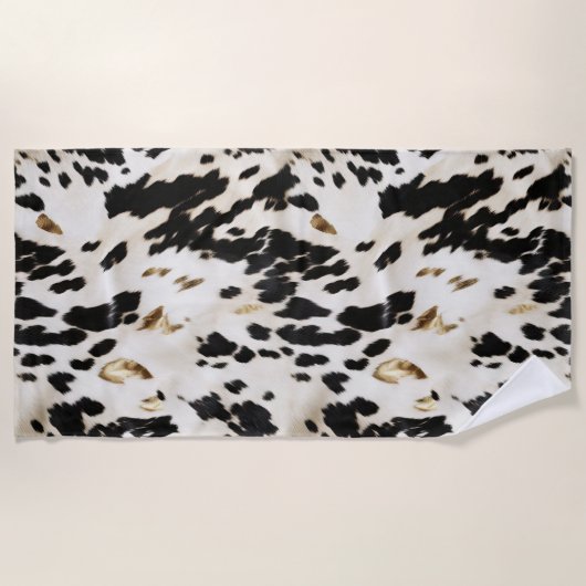 白黒金ゴールド南西部コウィド ビーチタオル (正面)