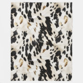 白黒金ゴールド南西部コウィド フリースブランケット (正面)