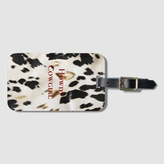 白黒金ゴールド南西部コウィド ラゲッジタグ (正面横)