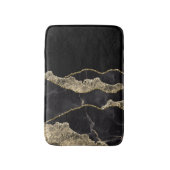 白黒金ゴールド大理石エレガント バスマット (正面縦)