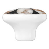 白黒金ゴールド大理石デイジーフラワーモザイクスタイル セラミックノブ (側面)