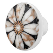 白黒金ゴールド大理石デイジーフラワーモザイクスタイル セラミックノブ (右)