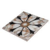 白黒金ゴールド大理石デイジーフラワーモザイクスタイル タイル (側面)