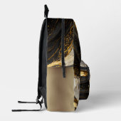 白黒金ゴールド大理石モダン石 プリントバックパック (左)