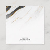 白黒金ゴールド大理石・イヤリングジュエリー表示 スクエア名刺 (裏面)
