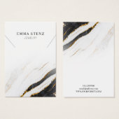 白黒金ゴールド大理石・ネックレスペンダントディスプレイ (正面&裏面)