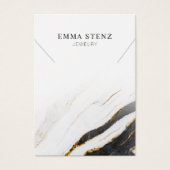 白黒金ゴールド大理石・ネックレスペンダントディスプレイ (正面)