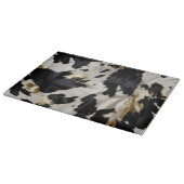 白黒金ゴールド女性のカーボーイ牛皮 カッティングボード (角)