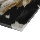 白黒金ゴールド女性のカーボーイ牛皮 カッティングボード (角)