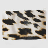 白黒金ゴールド女性のカーボーイ牛皮 ゴルフタオル (横)