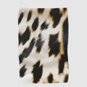 白黒金ゴールド女性のカーボーイ牛皮 ゴルフタオル (正面)