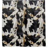 白黒金ゴールド女性のカーボーイ牛皮 シャワーカーテン (正面)