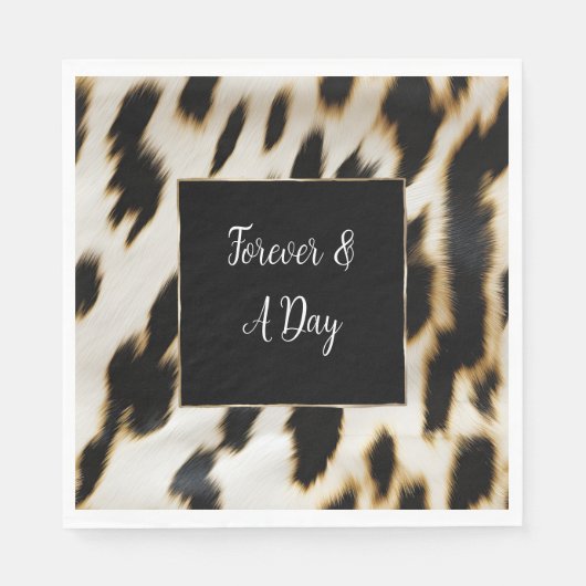 白黒金ゴールド女性のカーボーイ牛皮 スタンダードランチョンナプキン (正面)