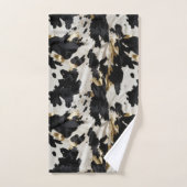 白黒金ゴールド女性のカーボーイ牛皮 バスタオルセット (ハンドタオル)