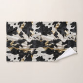 白黒金ゴールド女性のカーボーイ牛皮 バスタオルセット (ハンドタオル)