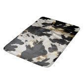 白黒金ゴールド女性のカーボーイ牛皮 バスマット (アングル)