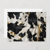 白黒金ゴールド女性のカーボーイ牛皮 ポストカード (正面/裏面)