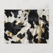 白黒金ゴールド女性のカーボーイ牛皮 ポストカード (正面)